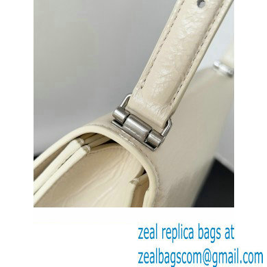 Balenciaga Crush Medium Sling Bag in paper calfskin Beige/Silver 2023