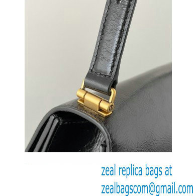Balenciaga Crush Medium Sling Bag in paper calfskin Black/Gold 2023 - Click Image to Close