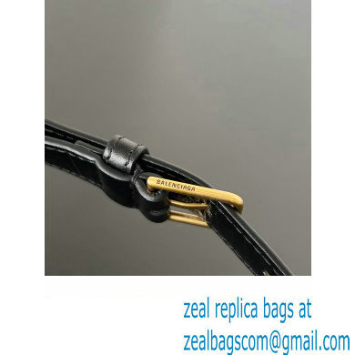 Balenciaga Crush Medium Sling Bag in paper calfskin Black/Gold 2023