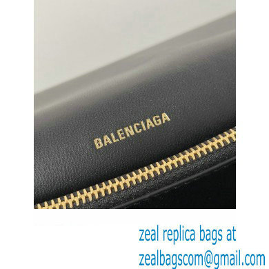 Balenciaga Crush Medium Sling Bag in paper calfskin Black/Gold 2023 - Click Image to Close