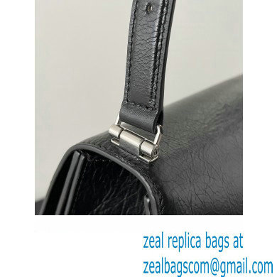 Balenciaga Crush Medium Sling Bag in paper calfskin Black/Silver 2023