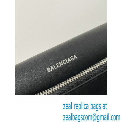 Balenciaga Crush Medium Sling Bag in paper calfskin Black/Silver 2023 - Click Image to Close