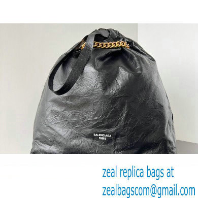 Balenciaga Crush Medium Tote Bag in crushed calfskin Black 2023