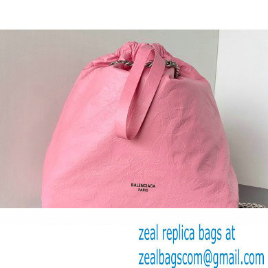 Balenciaga Crush Medium Tote Bag in crushed calfskin Pink 2023 - Click Image to Close