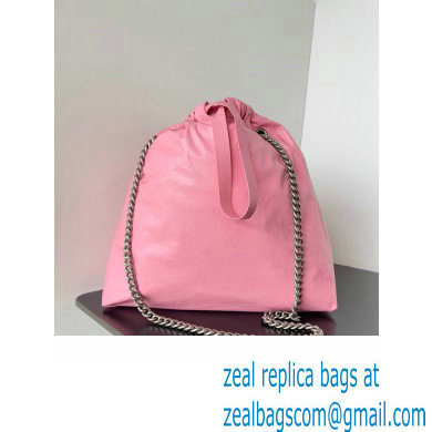 Balenciaga Crush Medium Tote Bag in crushed calfskin Pink 2023