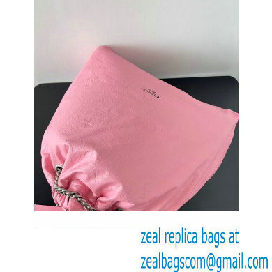 Balenciaga Crush Medium Tote Bag in crushed calfskin Pink 2023