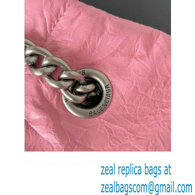 Balenciaga Crush Medium Tote Bag in crushed calfskin Pink 2023 - Click Image to Close