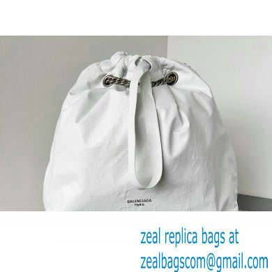 Balenciaga Crush Medium Tote Bag in crushed calfskin White 2023 - Click Image to Close