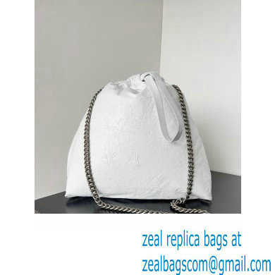 Balenciaga Crush Medium Tote Bag in crushed calfskin White 2023 - Click Image to Close