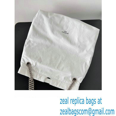 Balenciaga Crush Medium Tote Bag in crushed calfskin White 2023 - Click Image to Close
