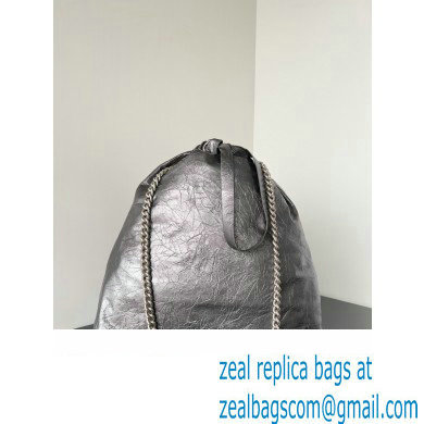 Balenciaga Crush Medium Tote Bag in crushed calfskin dark grey 2023 - Click Image to Close