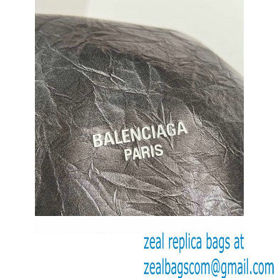 Balenciaga Crush Medium Tote Bag in crushed calfskin dark grey 2023 - Click Image to Close