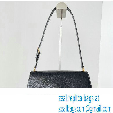 Balenciaga Crush Small Sling Bag in paper calfskin Black/Gold 2023