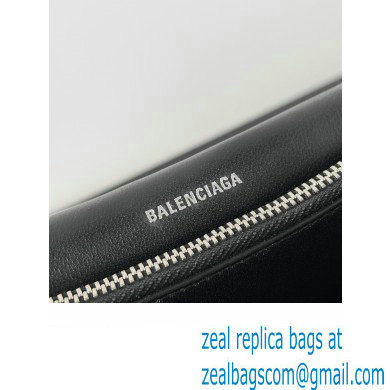 Balenciaga Crush Small Sling Bag in paper calfskin Black/Silver 2023 - Click Image to Close
