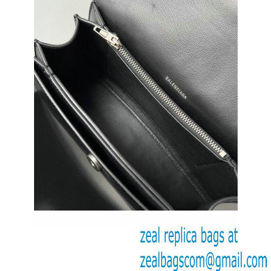 Balenciaga Crush Small Sling Bag in paper calfskin Black/Silver 2023 - Click Image to Close