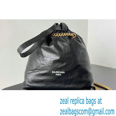 Balenciaga Crush Small Tote Bag in crushed calfskin Black 2023