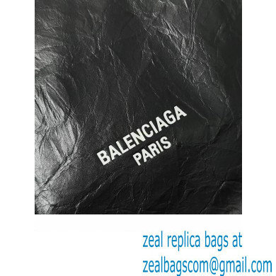 Balenciaga Crush Small Tote Bag in crushed calfskin Black 2023 - Click Image to Close