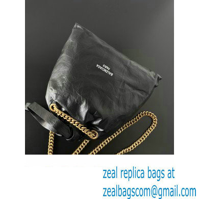 Balenciaga Crush Small Tote Bag in crushed calfskin Black 2023 - Click Image to Close