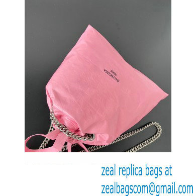 Balenciaga Crush Small Tote Bag in crushed calfskin Pink 2023 - Click Image to Close