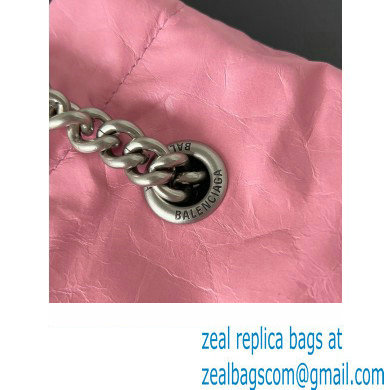 Balenciaga Crush Small Tote Bag in crushed calfskin Pink 2023 - Click Image to Close