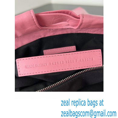 Balenciaga Crush Small Tote Bag in crushed calfskin Pink 2023