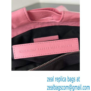 Balenciaga Crush Small Tote Bag in crushed calfskin Pink 2023 - Click Image to Close