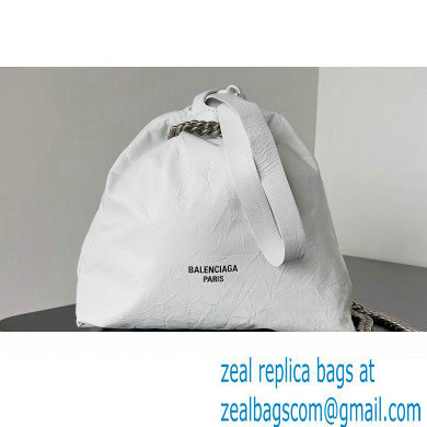 Balenciaga Crush Small Tote Bag in crushed calfskin White 2023 - Click Image to Close