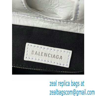 Balenciaga Crush Small Tote Bag in crushed calfskin White 2023 - Click Image to Close