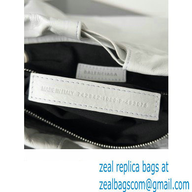 Balenciaga Crush Small Tote Bag in crushed calfskin White 2023 - Click Image to Close