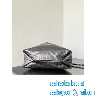 Balenciaga Crush Small Tote Bag in crushed calfskin dark grey 2023 - Click Image to Close