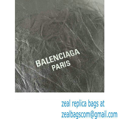 Balenciaga Crush Small Tote Bag in crushed calfskin dark grey 2023 - Click Image to Close
