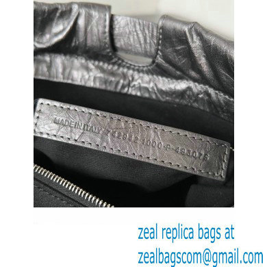 Balenciaga Crush Small Tote Bag in crushed calfskin dark grey 2023 - Click Image to Close
