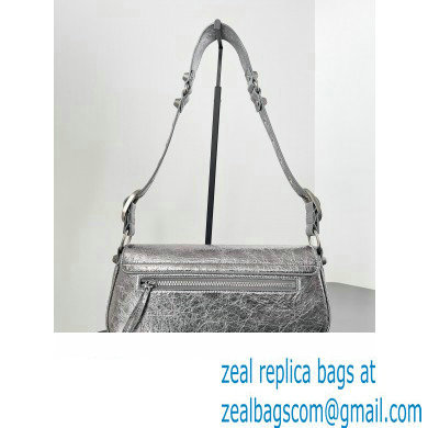 Balenciaga Le Cagole Small Sling Bag in Arena calfskin Silver Spring 2024