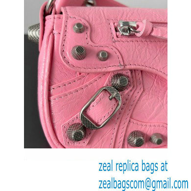 Balenciaga Le Cagole XS Sling Bag in Arena calfskin Pink Spring 2024 - Click Image to Close