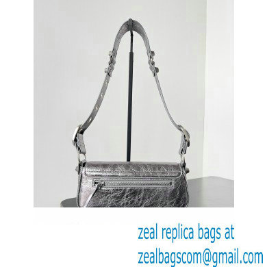 Balenciaga Le Cagole XS Sling Bag in Arena calfskin Silver Spring 2024