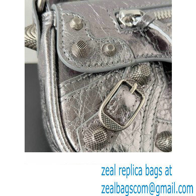 Balenciaga Le Cagole XS Sling Bag in Arena calfskin Silver Spring 2024