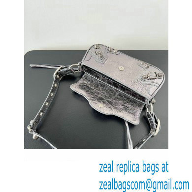 Balenciaga Le Cagole XS Sling Bag in Arena calfskin Silver Spring 2024