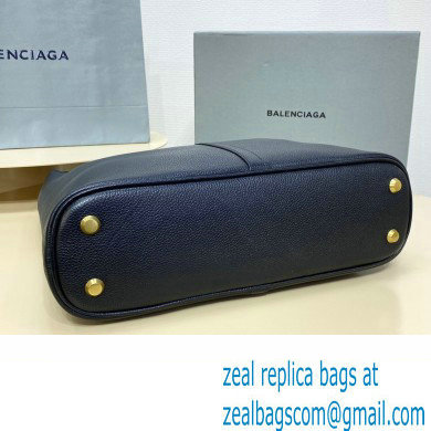 Balenciaga Locker Medium North-South Hobo Bag in black/Gold grained calfskin 2024 - Click Image to Close