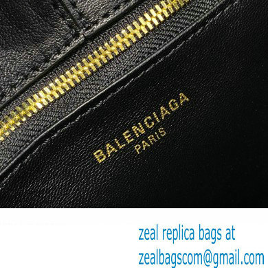 Balenciaga Locker Medium North-South Hobo Bag in black/Gold grained calfskin 2024 - Click Image to Close