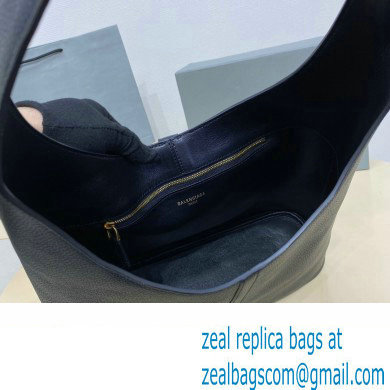 Balenciaga Locker Medium North-South Hobo Bag in black/Gold grained calfskin 2024