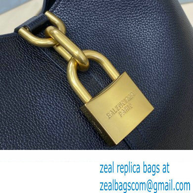Balenciaga Locker Medium North-South Hobo Bag in black/Gold grained calfskin 2024