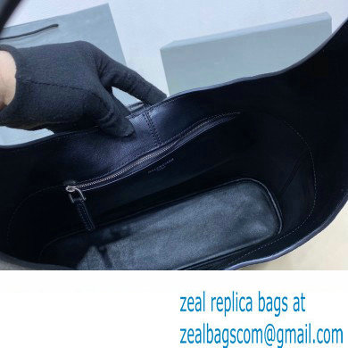 Balenciaga Locker Medium North-South Hobo Bag in black/Silver grained calfskin 2024