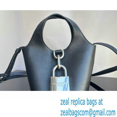 Balenciaga Locker Small Hobo Bag in black/Silver grained calfskin 2024