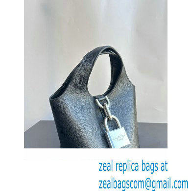 Balenciaga Locker Small Hobo Bag in black/Silver grained calfskin 2024