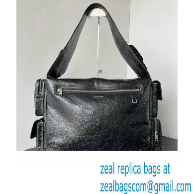 Balenciaga Superbusy Large Sling Bag in Arena calfskin Black 2023