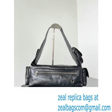 Balenciaga Superbusy Small Sling Bag in Arena calfskin Black 2023