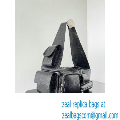 Balenciaga Superbusy Small Sling Bag in Arena calfskin Black 2023