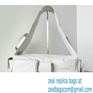 Balenciaga Superbusy Small Sling Bag in Arena calfskin White 2023