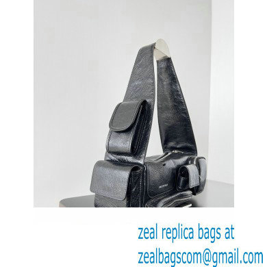 Balenciaga Superbusy XS Sling Bag in Arena calfskin Black 2023