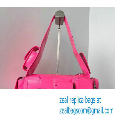 Balenciaga Superbusy XS Sling Bag in Arena calfskin Bright Pink 2023 - Click Image to Close